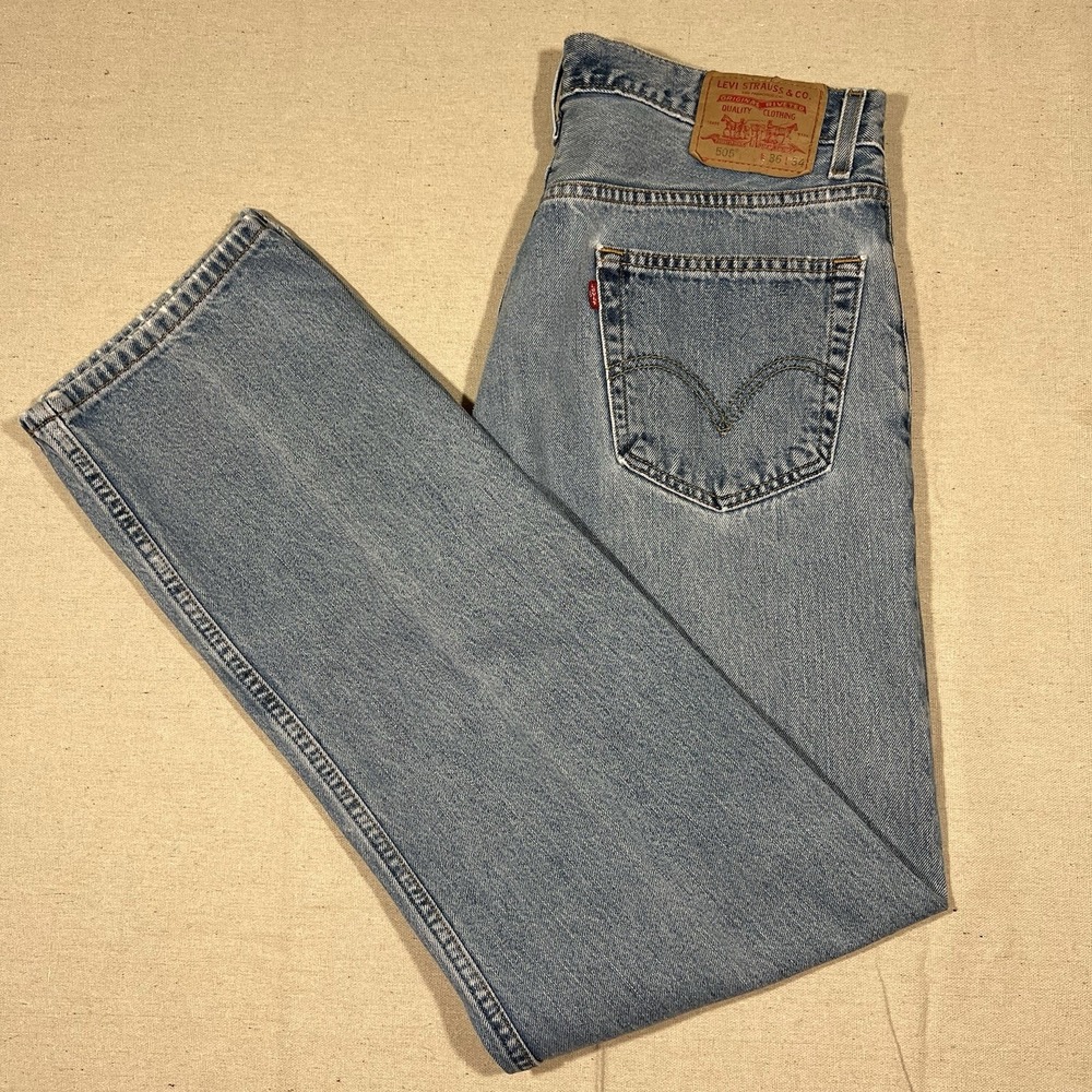 Levi's 505 Jeans Mens *36x34 Blue Light Wash Straight‎ Denim Cotton Y2K Pants